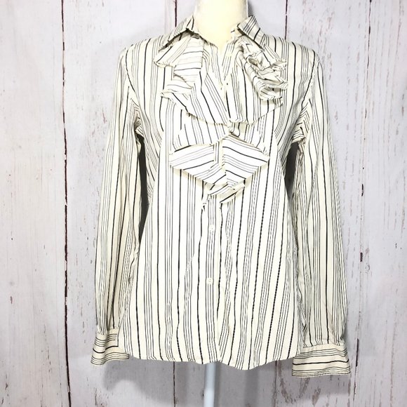 Ralph Lauren Tops - RALPH LAUREN LONG SLEEVE STRIPED  BLOUSE SIZE M